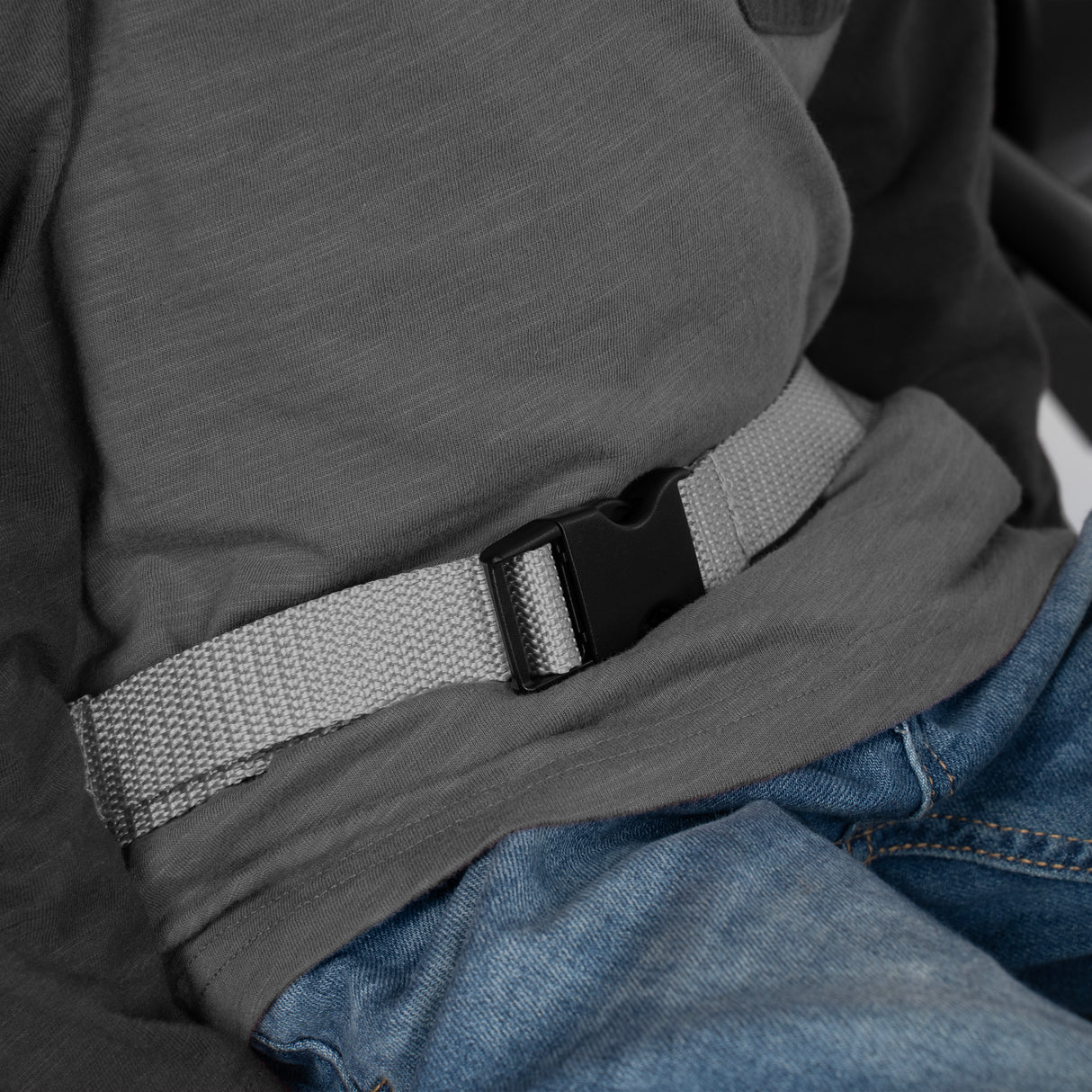 Close up of a child wearing the seat belt