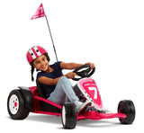 Girl Riding Pink Ultimate Electric Go-Kart for Kids