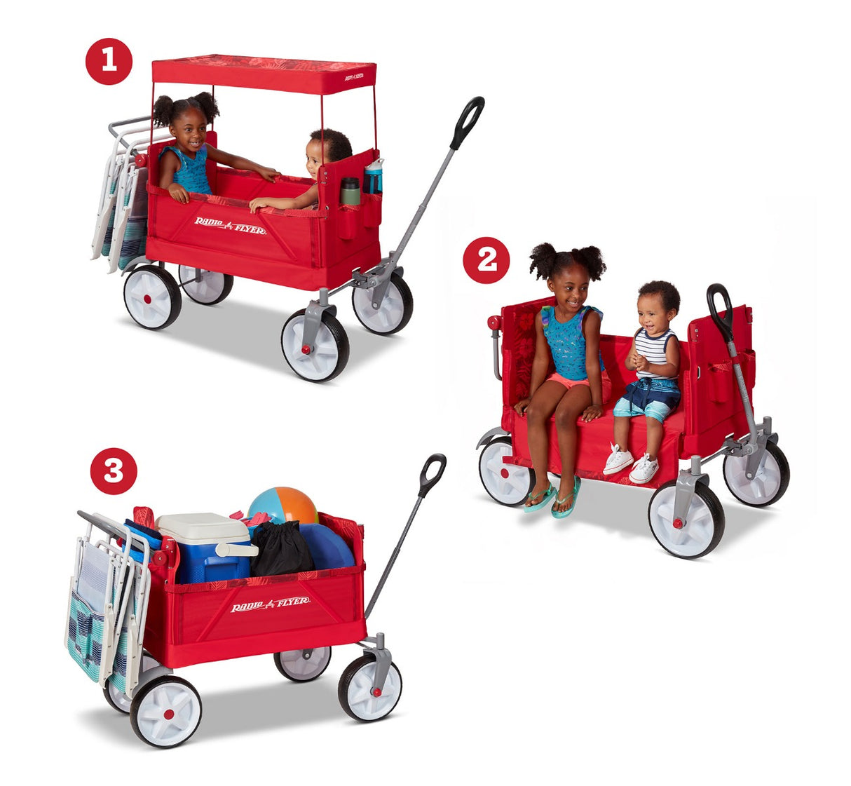 Beach & Boardwalk Wagon™ 3 Wagons In 1: Two Rider Seating