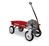 12" Large Silver Gift Bow Attached To Classic Red Wagon