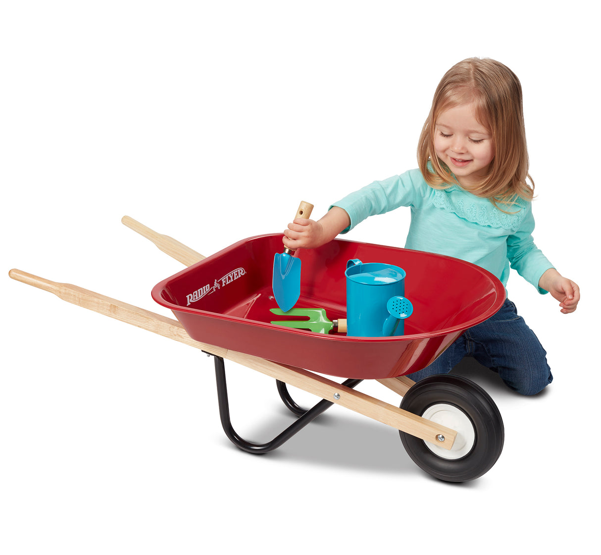 Girl Playing with  Kids' Wheelbarrow