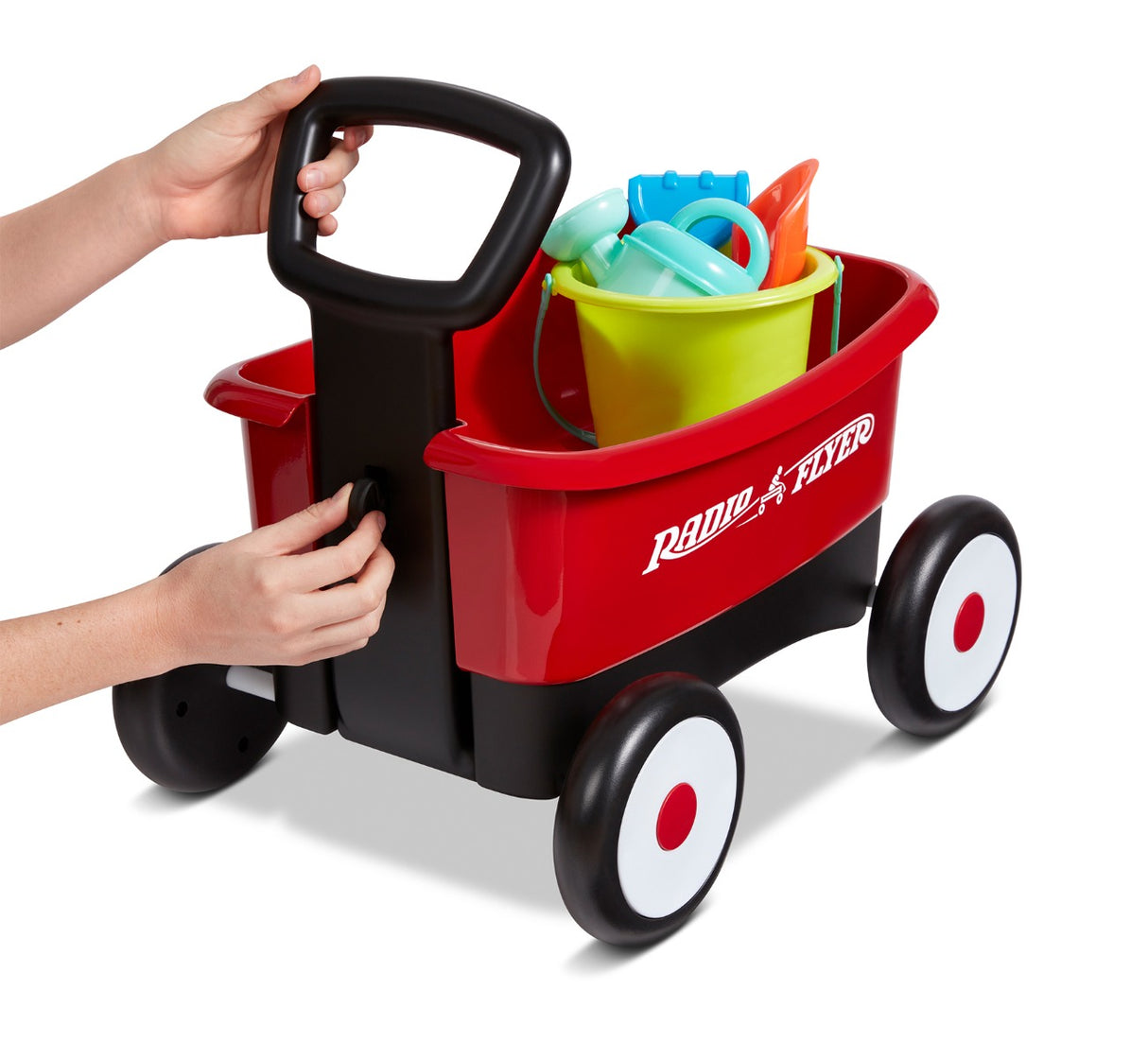 two ways to use toy wagon - push walker and pull wagon