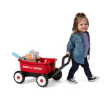 Girl pulling Push & Pull Walker Wagon with Bubbles and Chalk
