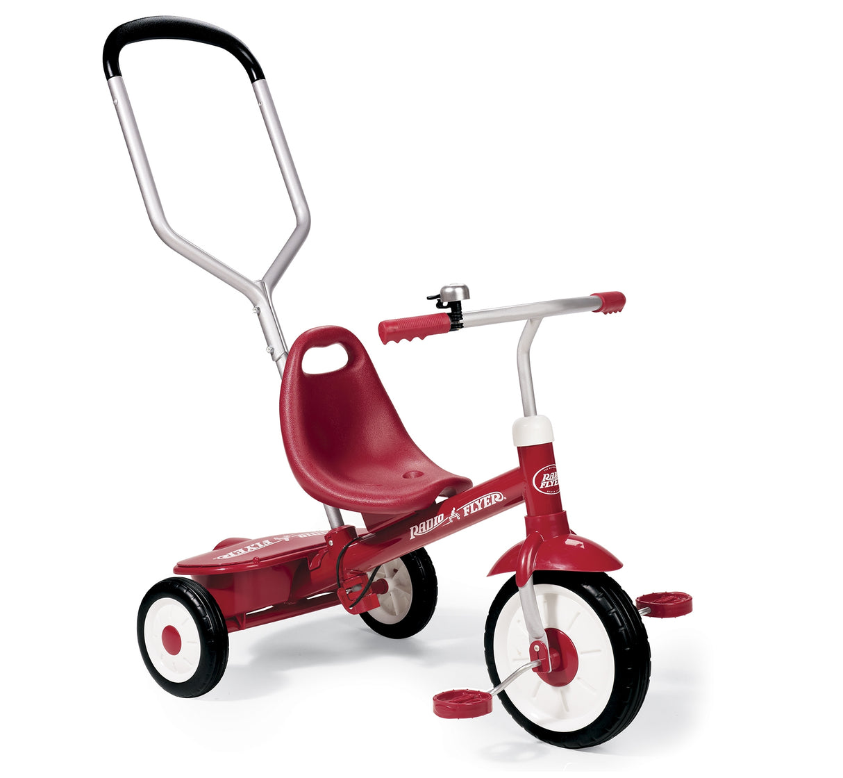 Man Pushing Boy Riding Steer & Stroll® Trike
