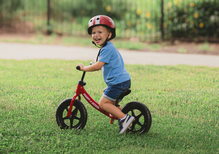 Boy riding a Radio Flyer Balance Bike