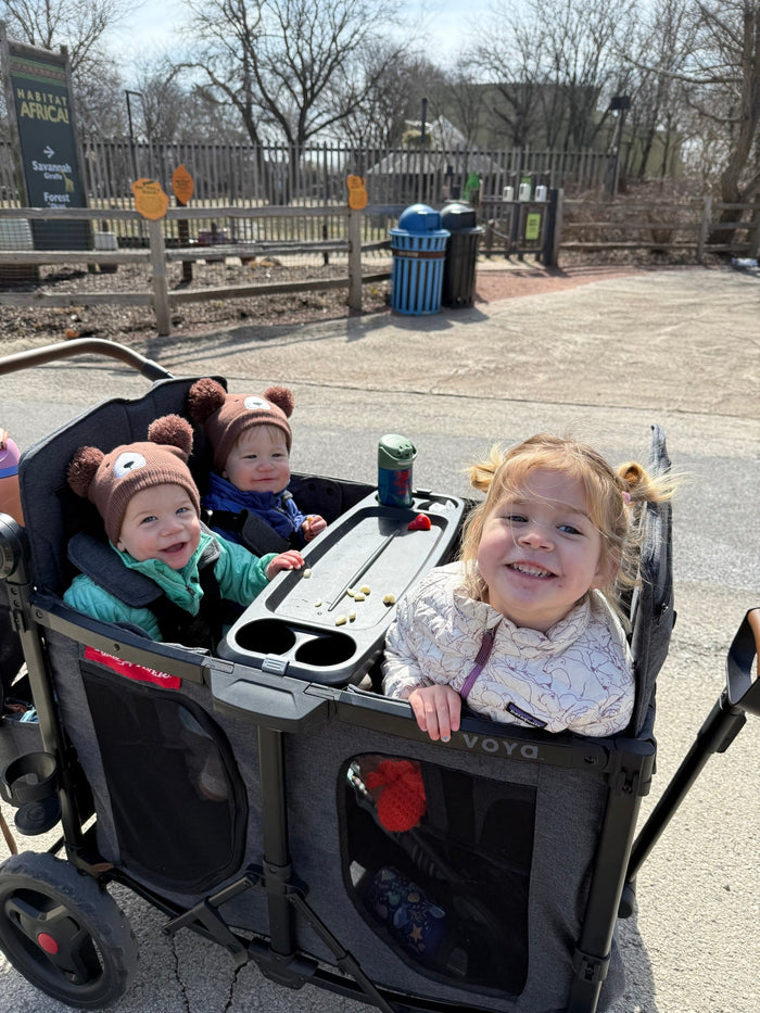 toddlers in wagon