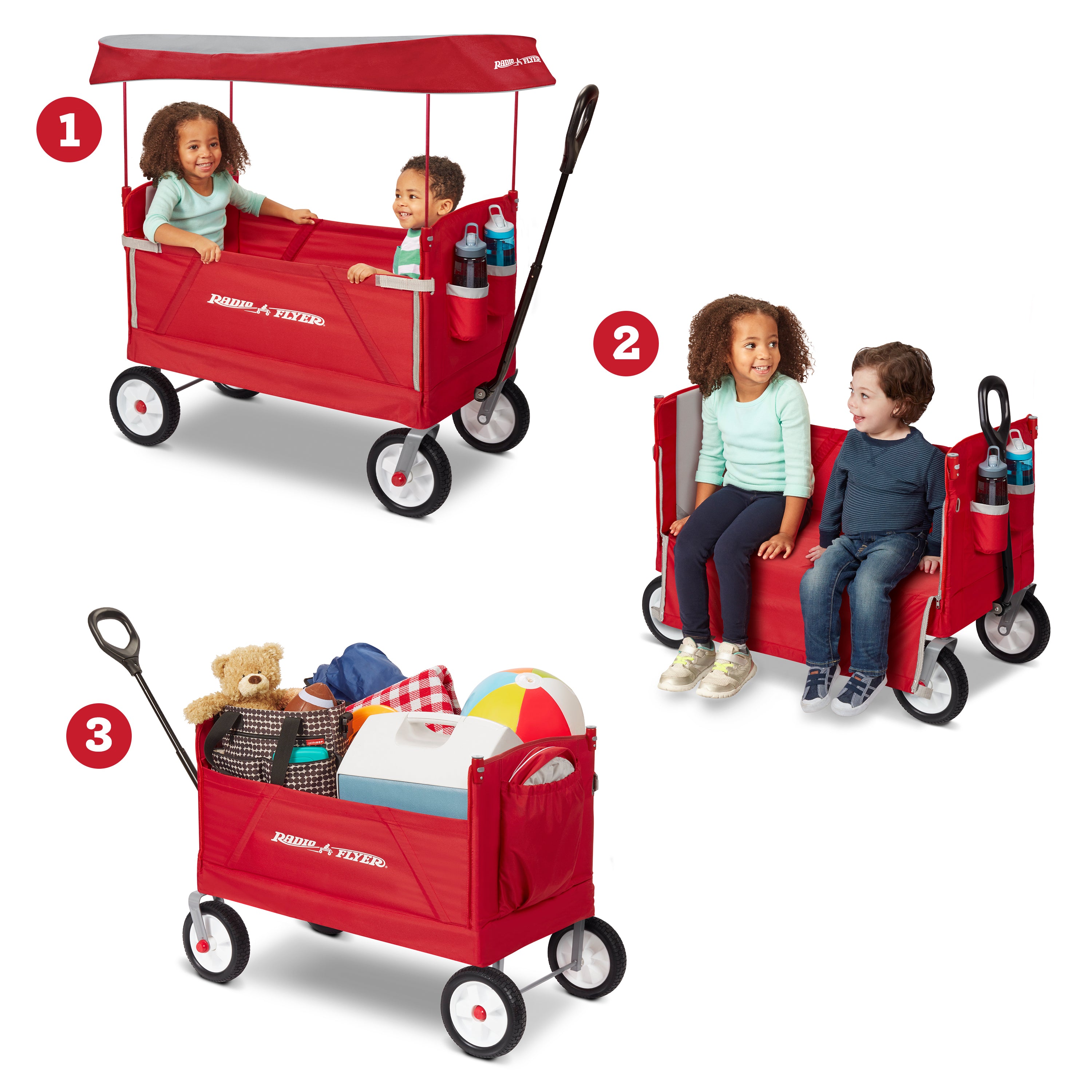 3-In-1 Off-Road EZ Fold Wagon With Canopy | Radio Flyer