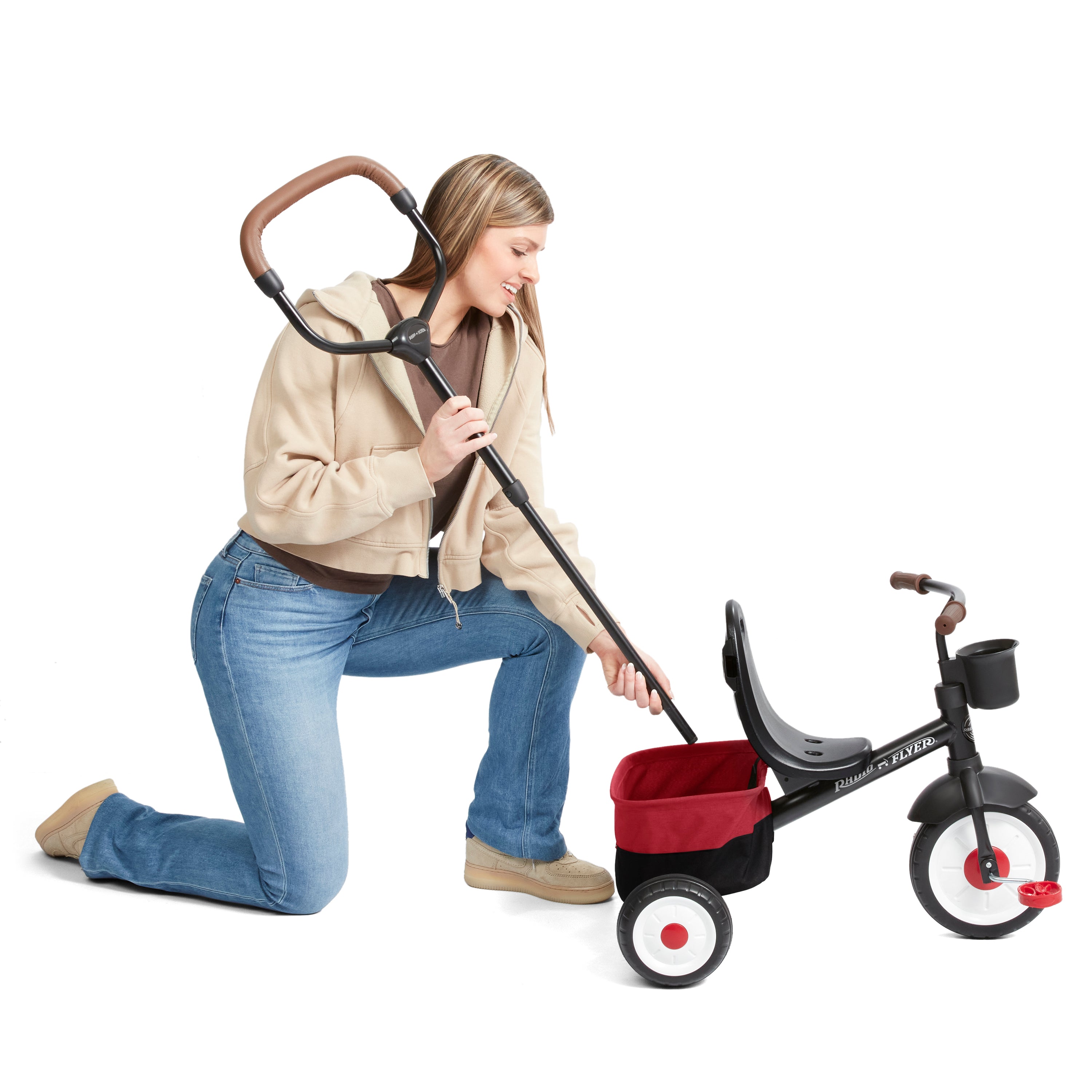 Radio Flyer City 4-in-1 Trike: Stroll 'N Trike Push Tricycle