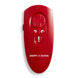 Included parent remote control with directional buttons and an emergency stop button shown on a white background