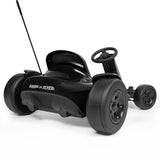 Rear view of a black go kart