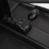 Close up of the go kart gear shifter showing the parent speed limiter lock