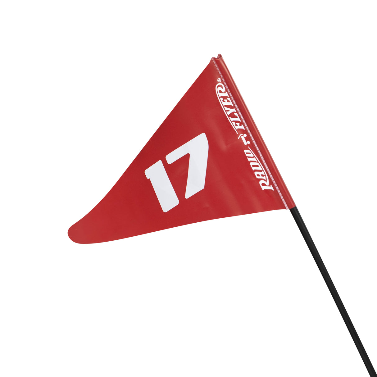 Red flag with number 17 and Radio Flyer branding on a white background