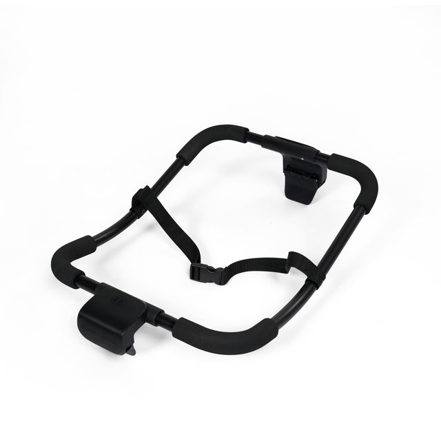 Black car seat adapter on a white background