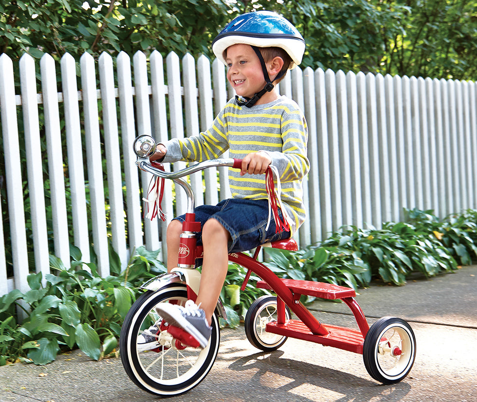 Kids Bicycle Radio Flyer Classic Tricycle With Push Handle, Red