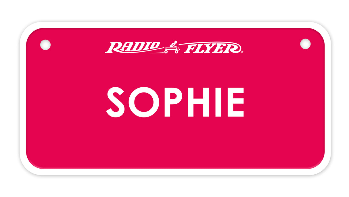 Personalized Trike Nameplate, Pink