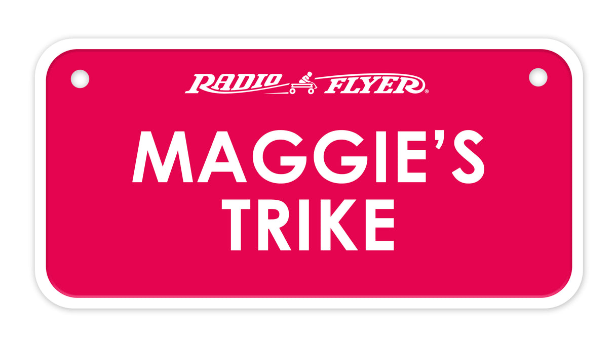 Personalized Trike Nameplate, Pink