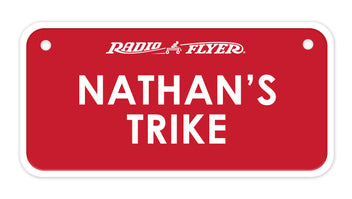 Personalized Trike Nameplate, Red