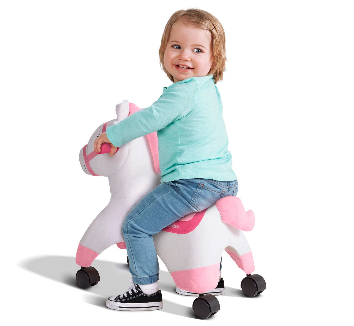 Girl riding Socks™: Rolling Pony