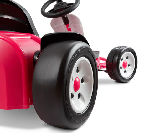 Pink Ultimate Electric Go-Kart for Kids Rubber traction front tires