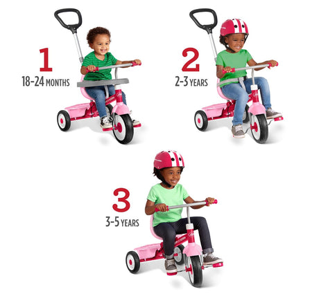 3-in-1 Stroll 'N Trike® Pink 3 ways to play