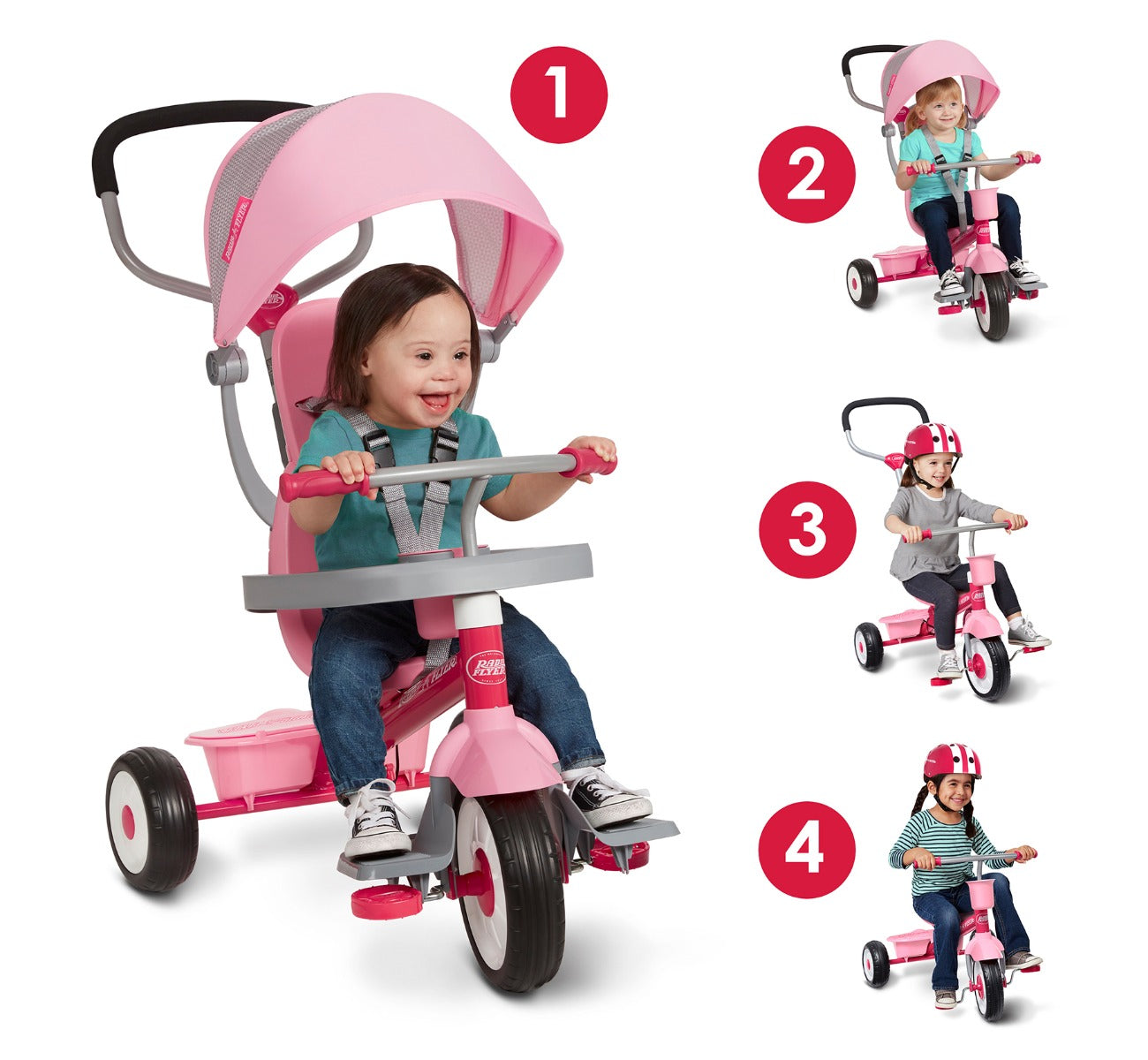 Radio Flyer 4 in 1 Stroll N Trike Pink