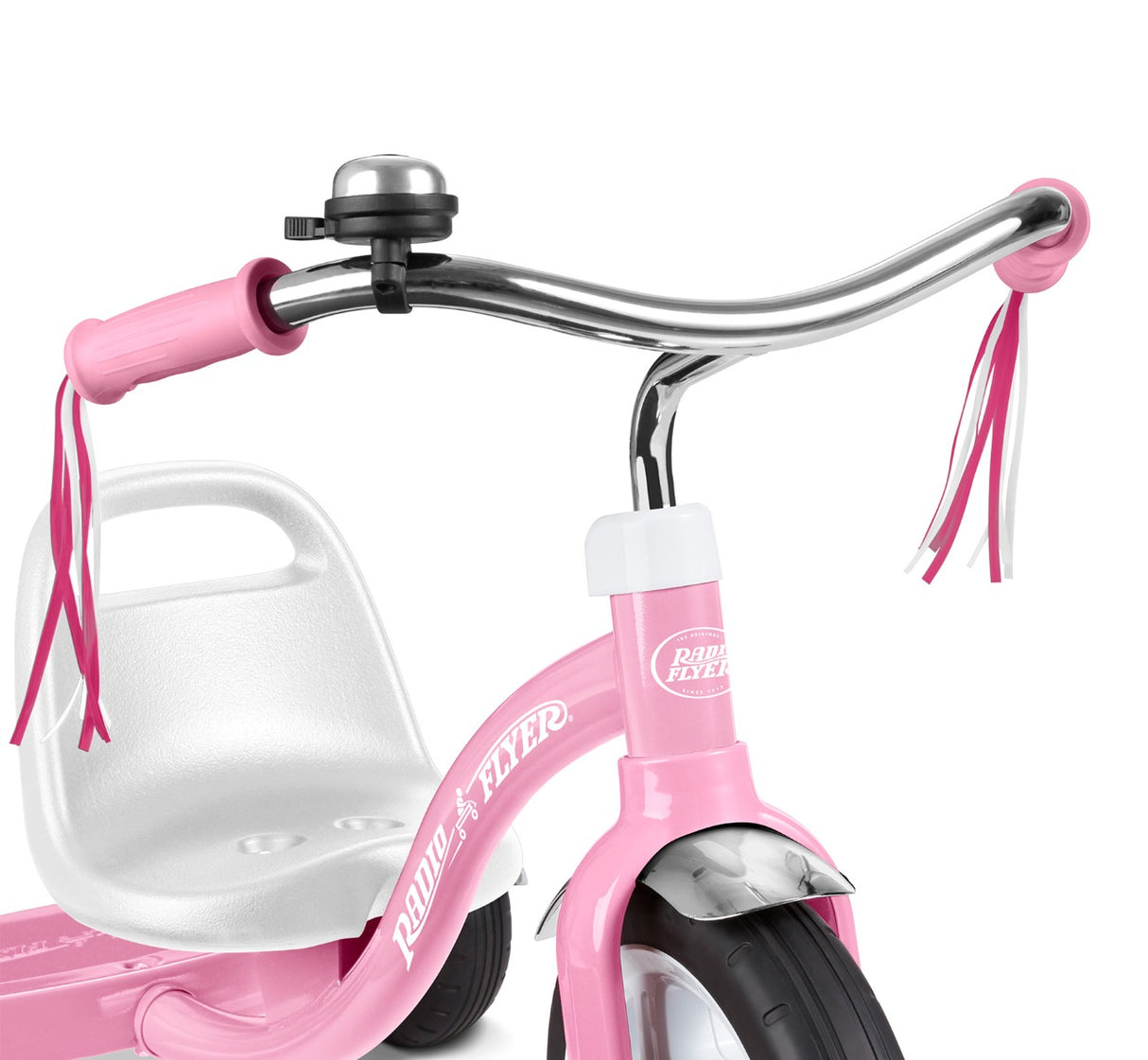 Big Pink Classic Tricycle Streamers and Ringing Bell