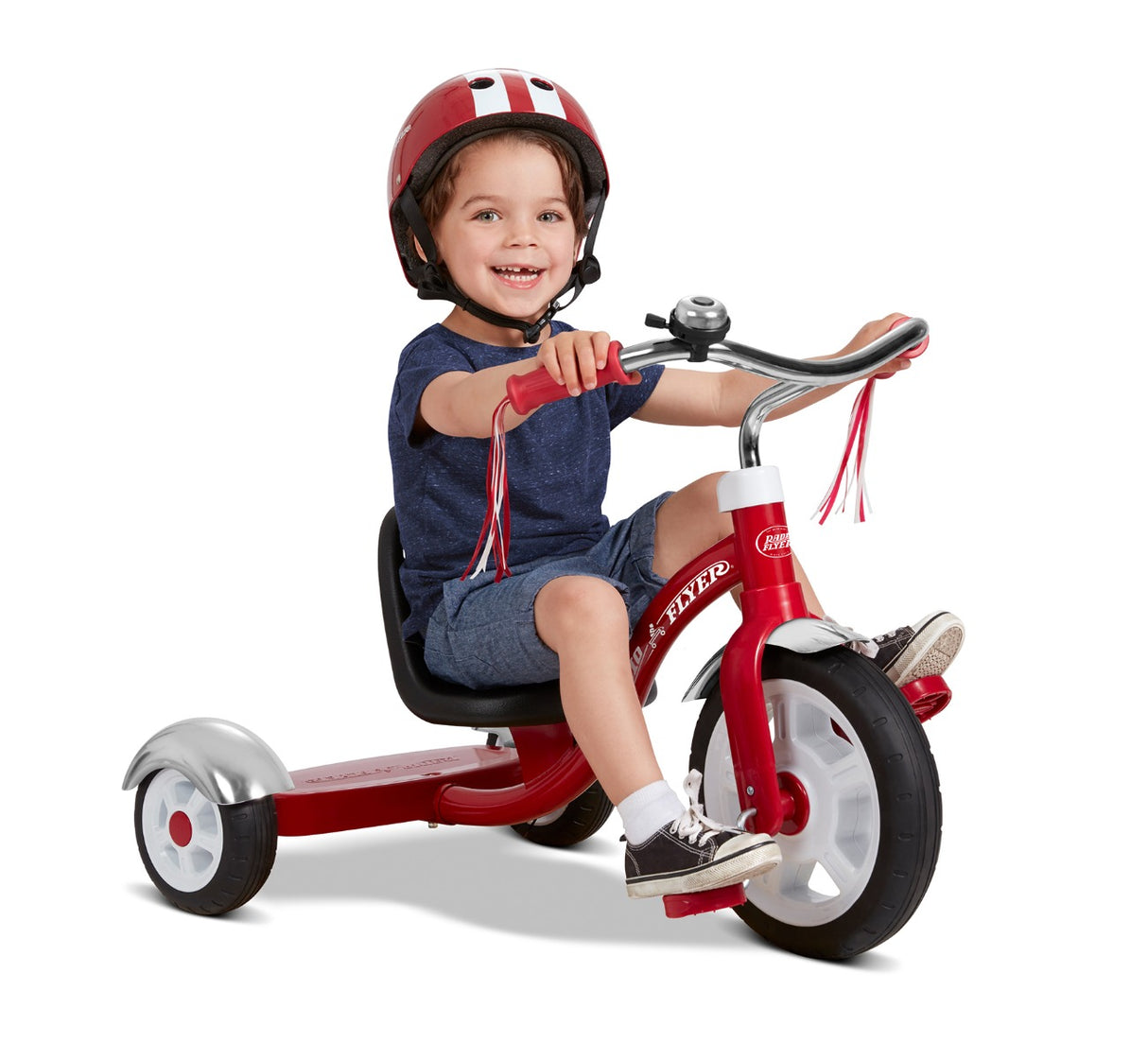 Boy riding Big Red Classic Tricycle