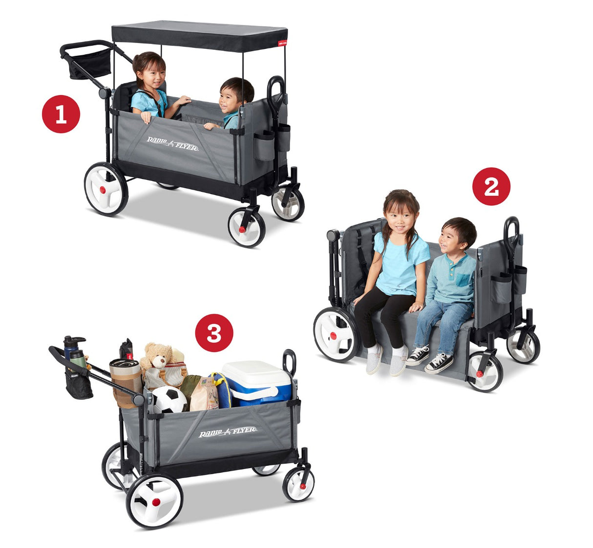 City Luxe Stroll 'N Wagonâ„¢ 3 Modes: Two Seater Riding