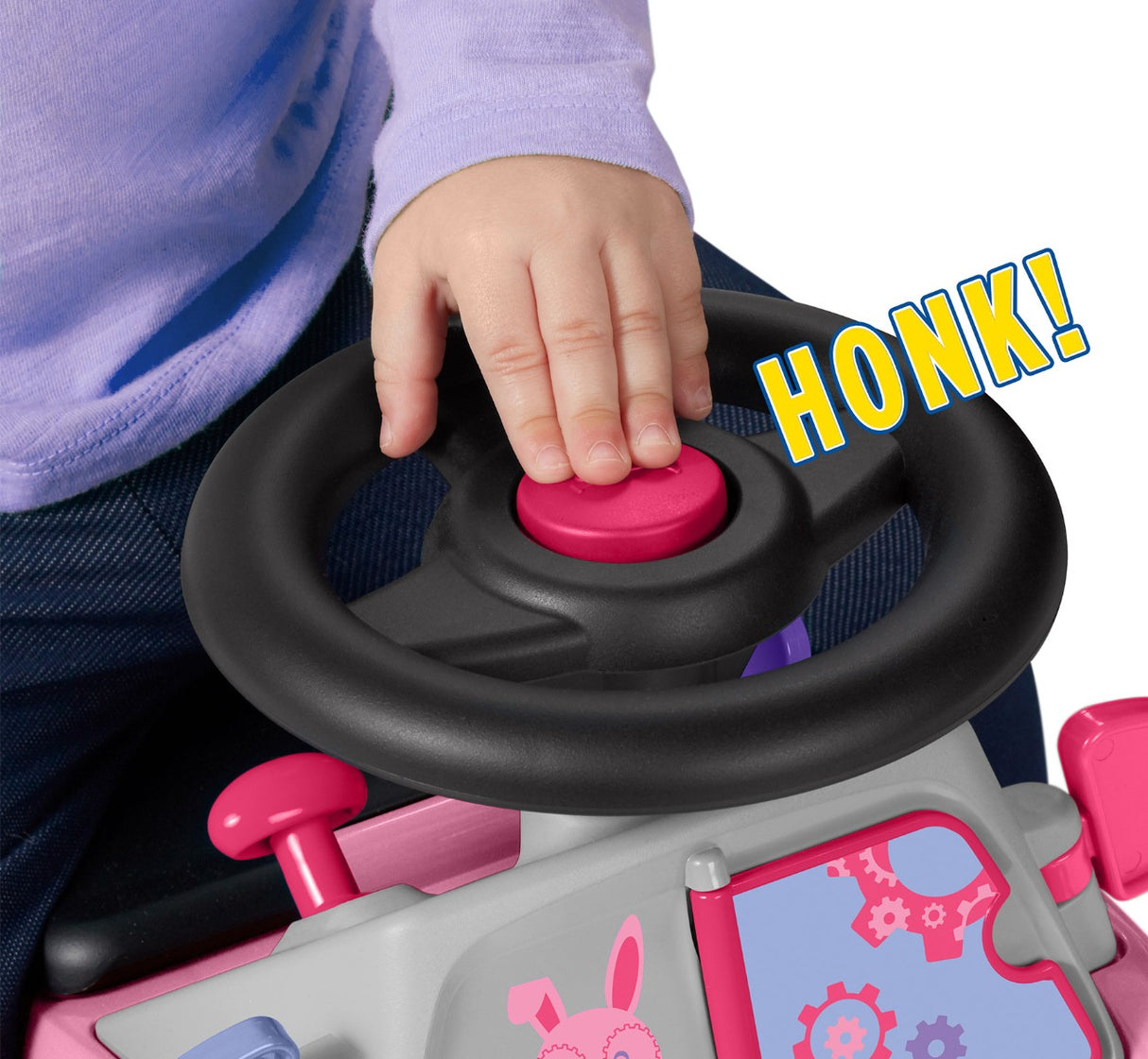 Creativity Car: Pink Ride-On Push Car Interactive Horn
