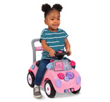 Girl Riding Creativity Car: Pink Ride-On Push Car