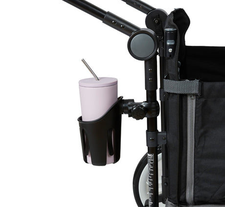 Parent Cupholder Attached To Wagon Push Bar