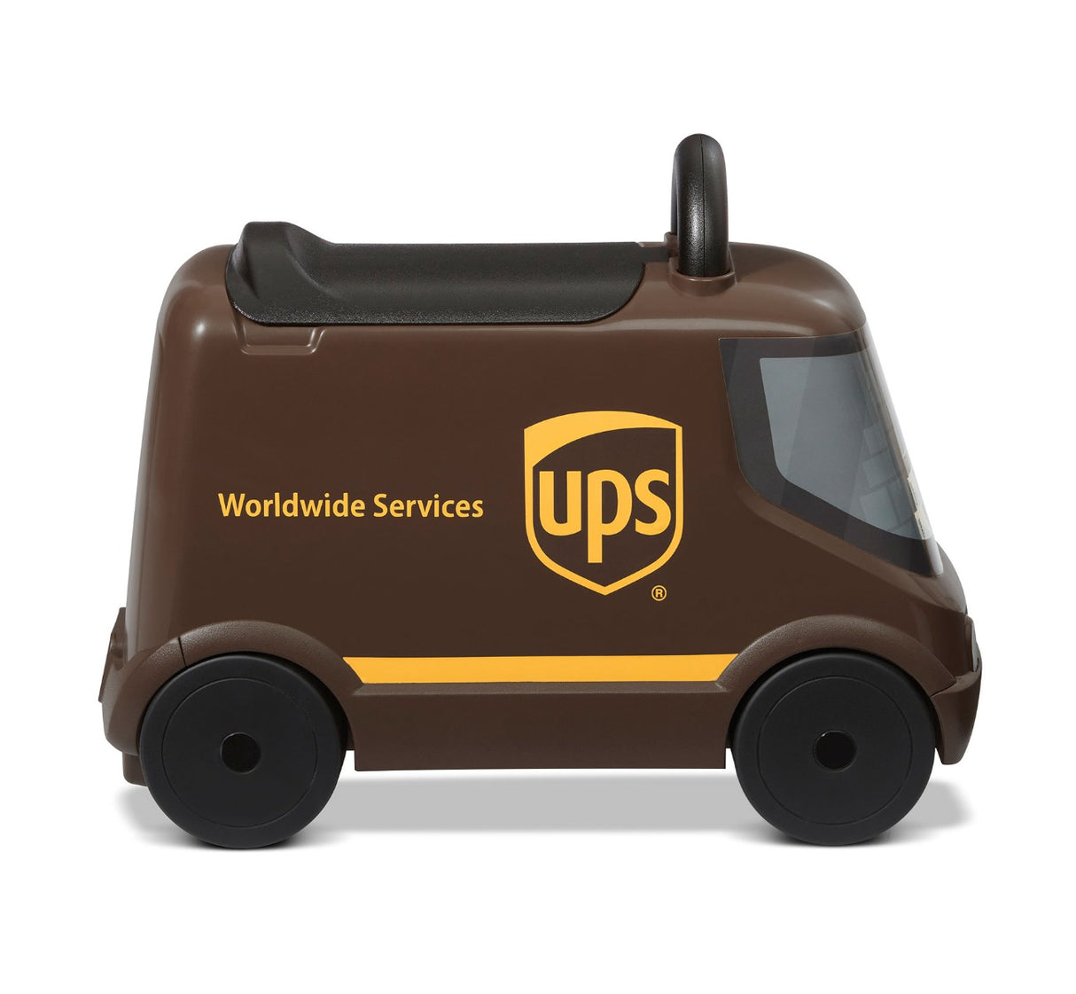 side view of Ride & Deliver UPS Truck